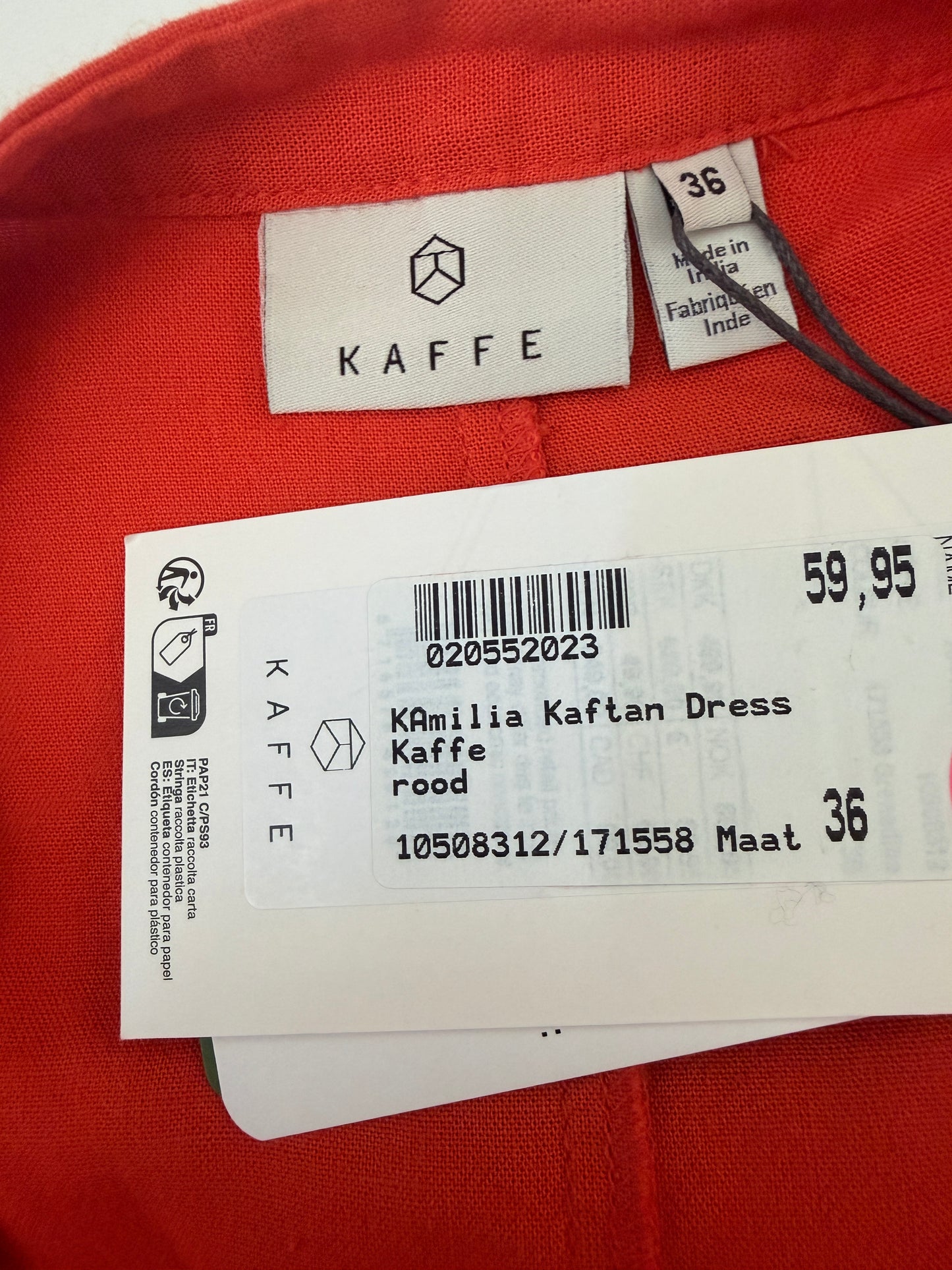 Kaffe jurk NIEUW S