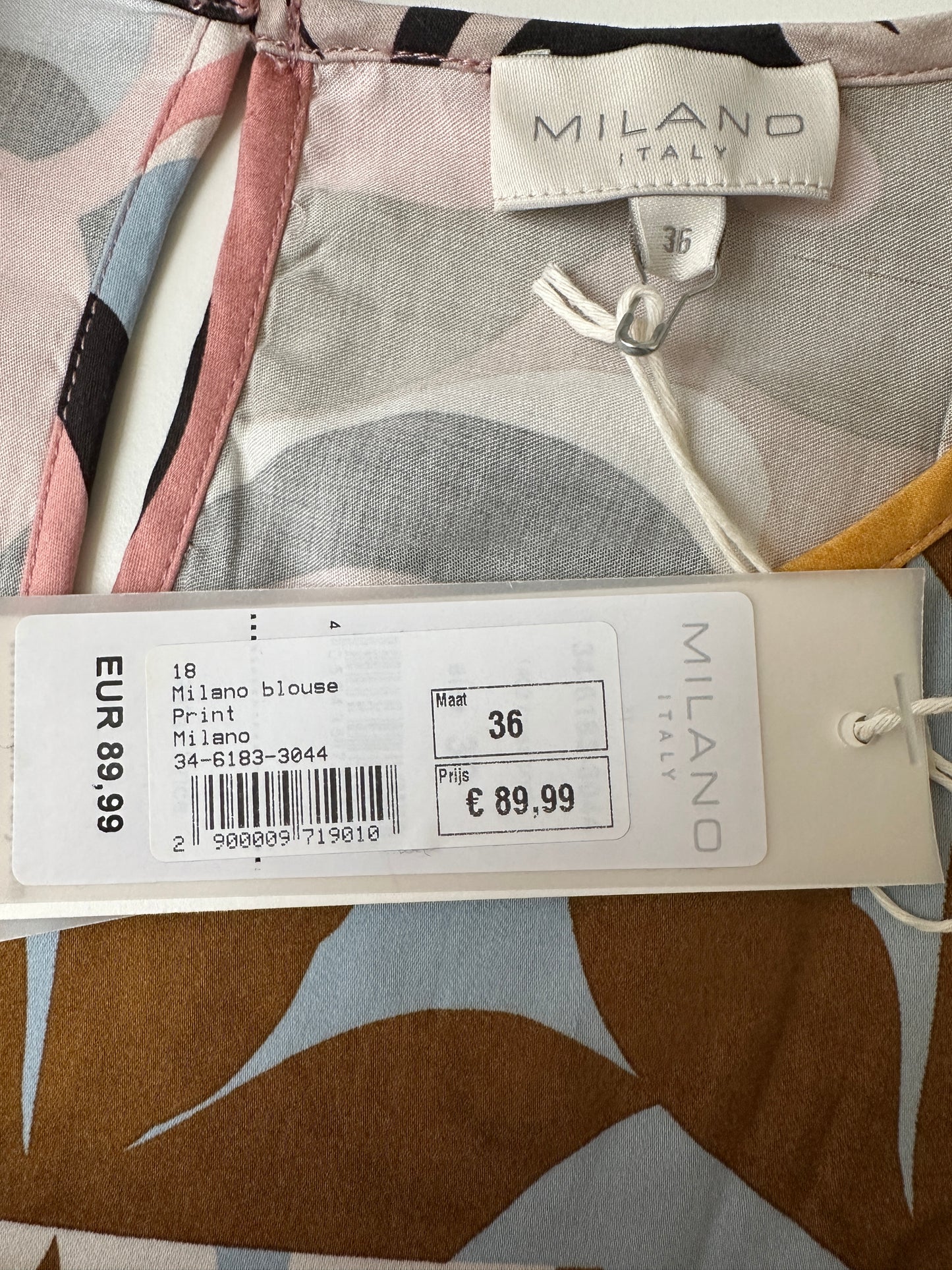 Milano Italy shirt lange mouw NIEUW S